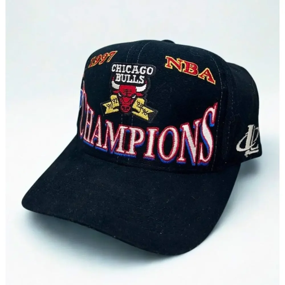Chicago Bulls 1997 NBA Champions Logo Athletic Snapback Hat Vintage NWOT Cap